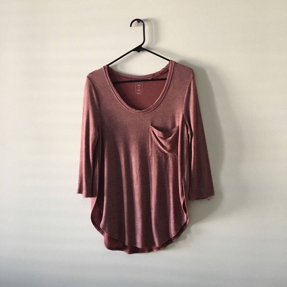 Distressed long sleeve, over-sized shirt